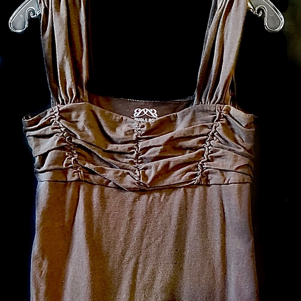 Bugle Boy brown ruched tank top